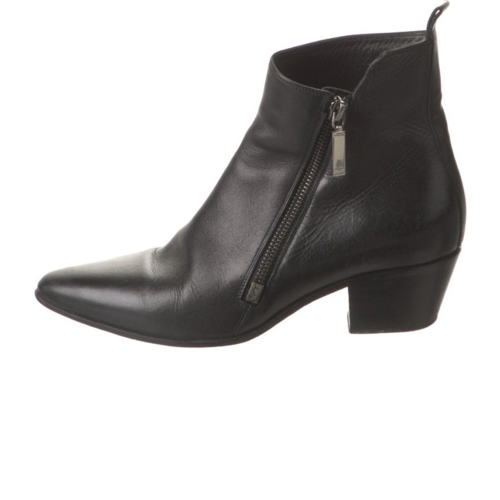 YSL Black Leather Ankle Boots
